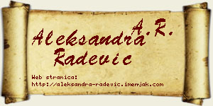 Aleksandra Radević vizit kartica